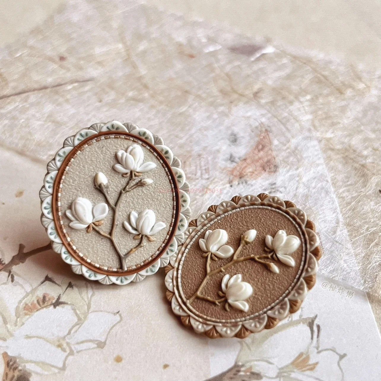 New Wax Seal Stamp Head Magnolia Special-Shaped Multi-Layer Relief Wedding Invitation Envelope Sealing Brass Stamp Toy