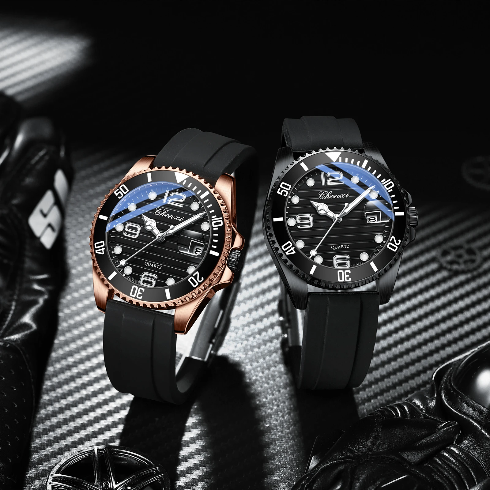 CHENXI Sports Watch For Men Waterproof Luminous Hands Calendar Quartz Watches High Quality Casual Silicone Wristwatch Clock Man