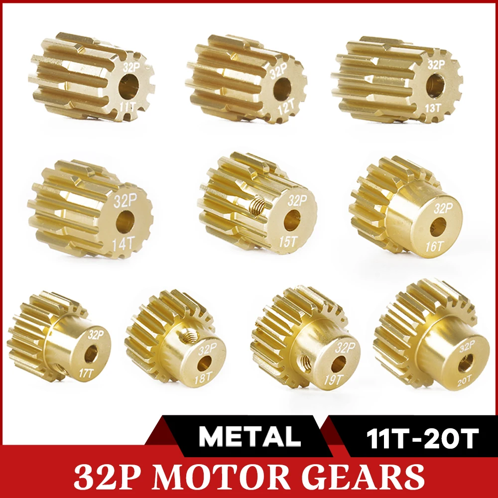 Set Pignoni Motore Per Auto RC - 4 Pezzi 13T/14T/15T/16T, 32P 3.175mm, In Lega Alluminio - Foto 8