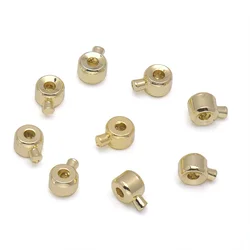 Elegant Brass Crimp Bead Spacers (14k gold plated)