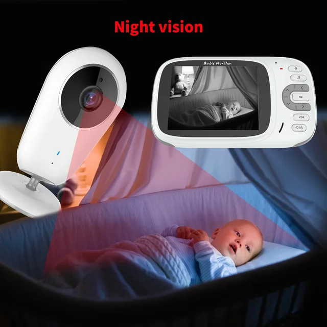 VB609 Smart Baby Monitor 3.2-inch Color LCD Screen Video Two-way Intercom Baby Monitor Camera Baby Room Surveillance Camera 4