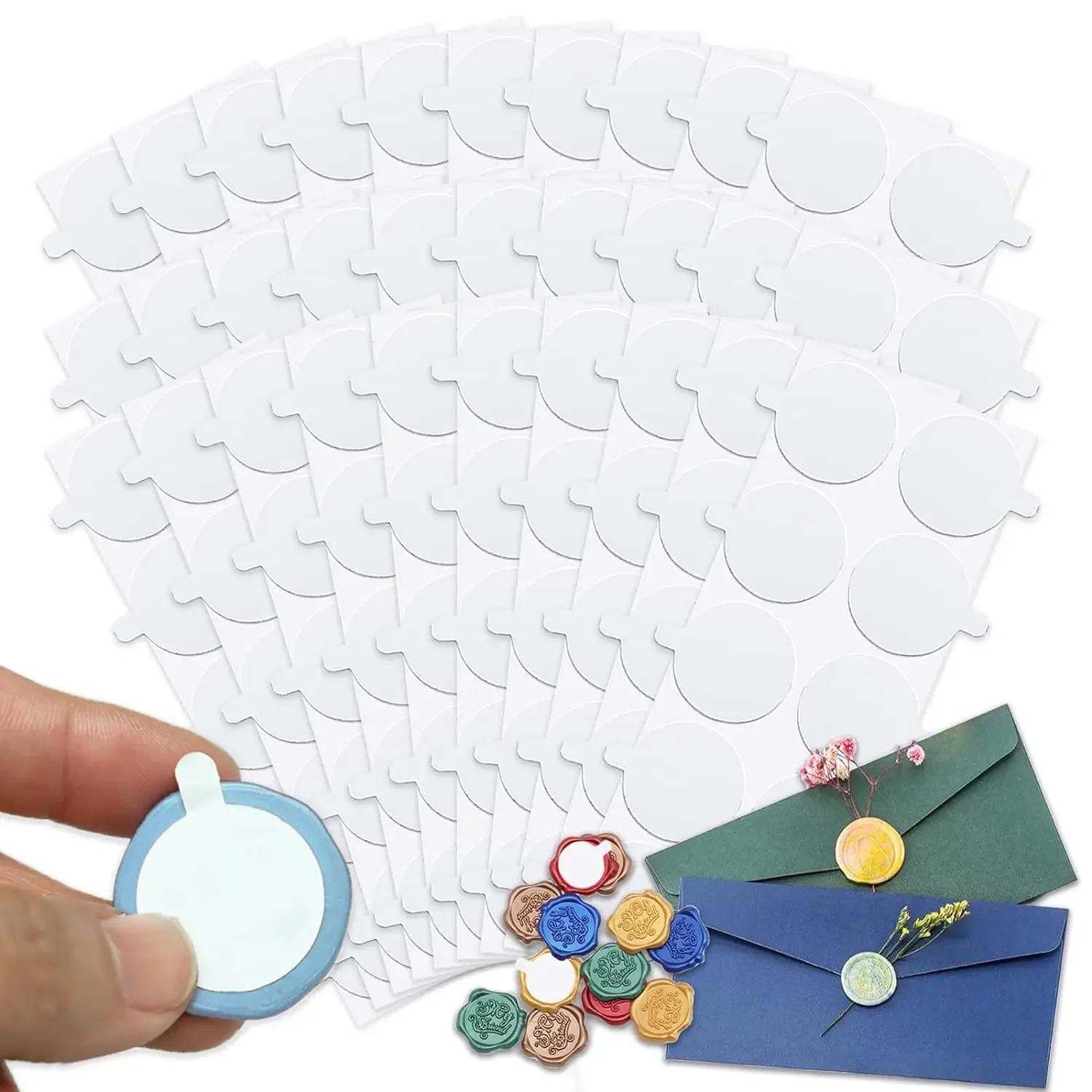 1 Inch Double Sided Adhesive Dots Wax Seal Stickers Tack Putty Round Wax Seal Backing Sealing Stamp DIY Craft 120pcs self adhesive stickers adhesive stickers roll packaging stickers packaging stickers