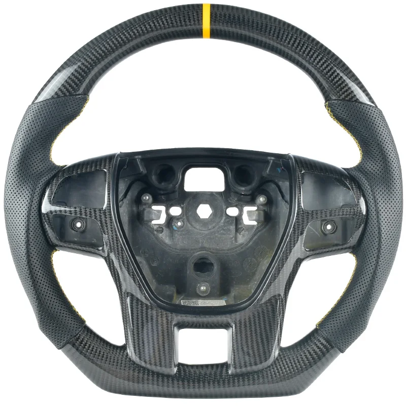 RealCarbonFiberSteeringWheelFlatSportBottomTrimForFordRanger