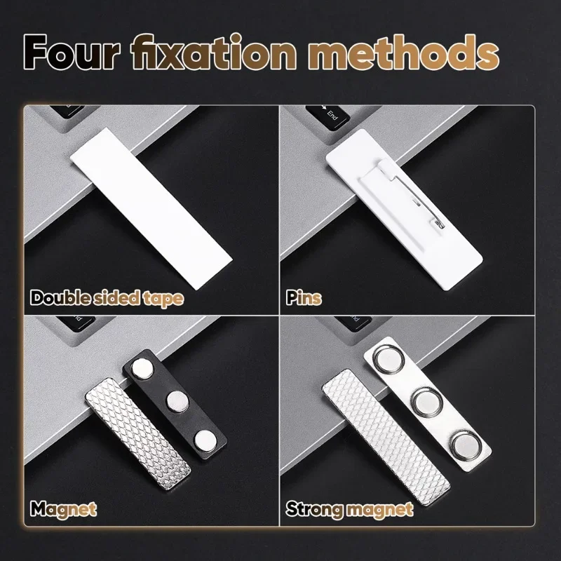 7.5*2.5CM Free Engraved Logo Text Plate Custom Badge Personalize Brooch Double Sided Tape Magnet ID Door Wall Mailbox Name Tag