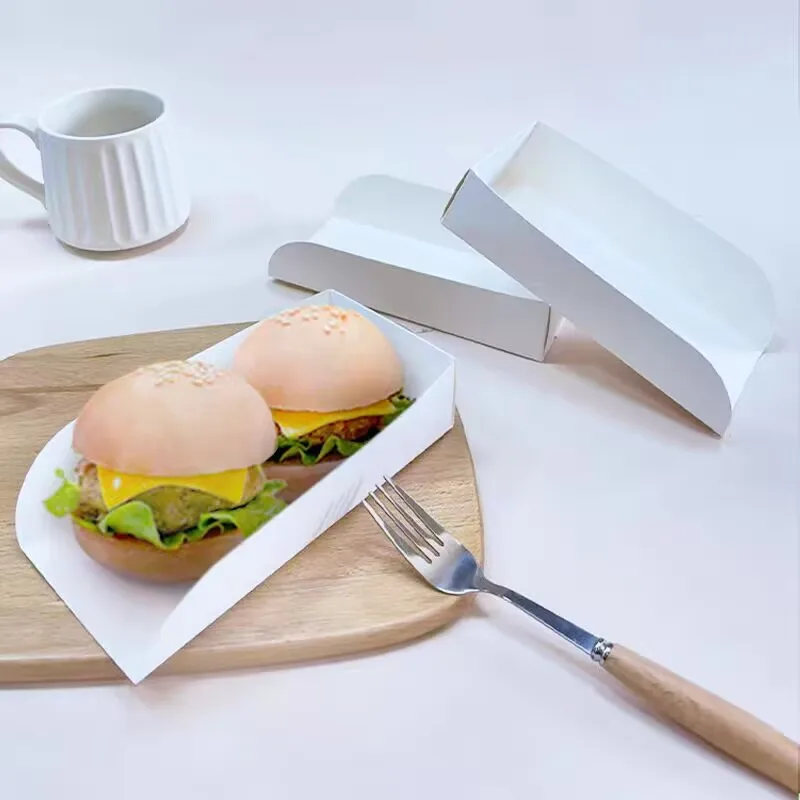 50pcs Mini Hamburger Paper Boxes, Pancake, Toast & Sandwich Bread Holders, Disposab... - SKU MHPB2306 - UGI Packaging