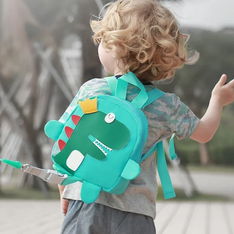 Zaino Con Redini Per Bambini A Forma Di Dinosauro - Con Cinghia Anti-smarrimento E Pettorina, Per Asilo E Viaggi, 1-6 Anni, 22x26 Cm