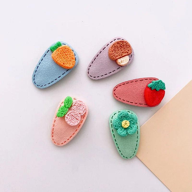 5pcs/box Mini Korean Hairpins for Baby Girl Small Cute Floral Fruit Heart Hair Clip Bang Side Clip Baby Girl Hair Accessories 2