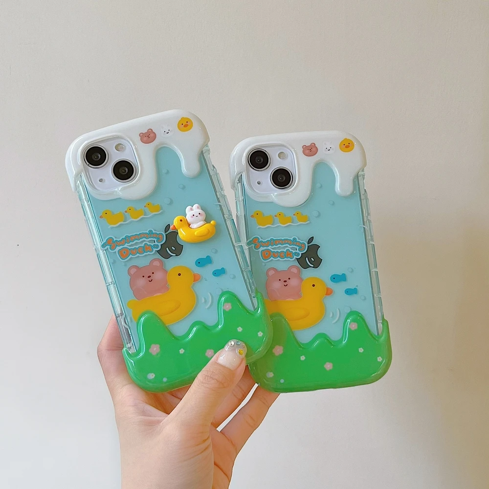 Sunshine Duck 3D Toy Custodia Antipolvere Per Iphone 14Plus 14 14Pro 14Promax 13 13Pro 13Promax 12 12Pro 12Promax 11 Soft Shell