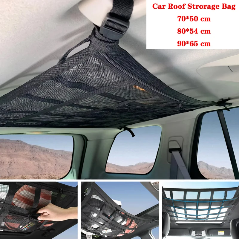 Car Ceiling Cargo Net Strong Load-Bearing Mesh Car Roof Storage ...