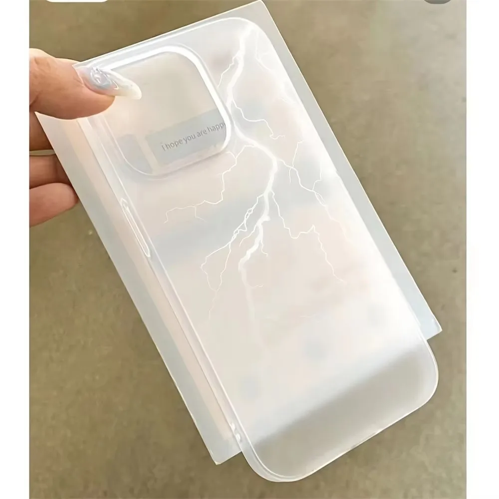 Creative Lightning Transparent Matte Slim Case - Soft Silicone Protective Cover