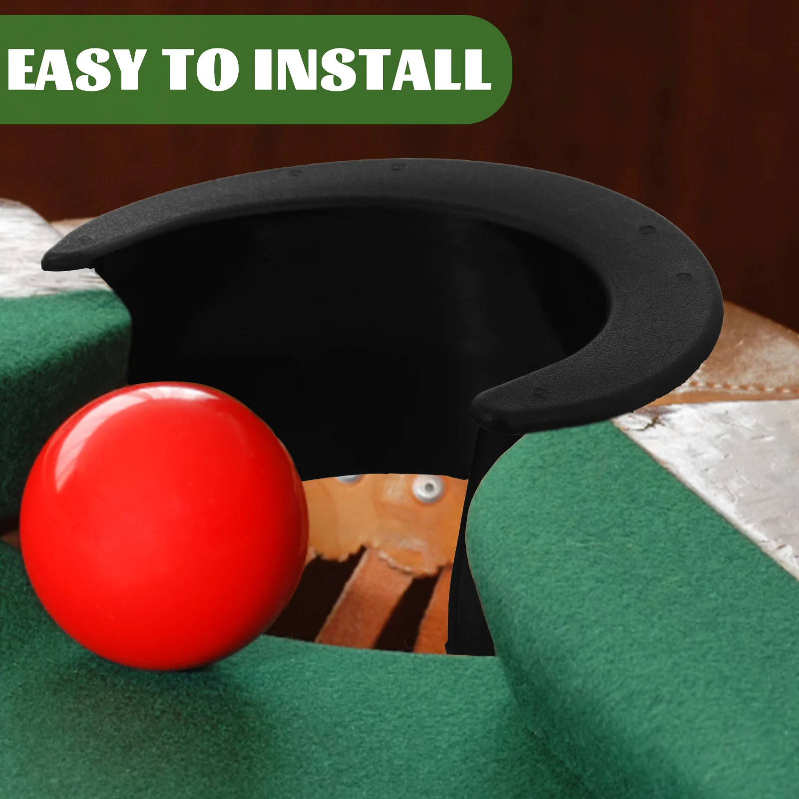 6PCS Plastic Billiards Table Pocket Liner Pool Table Bar Home 4 Corner 2 Side Black Pool Tennis Tail Bag Pocket