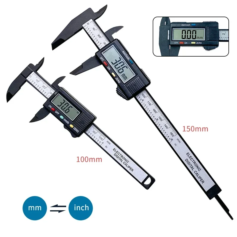 Digital Carbon Fiber Caliper – 100mm/150mm Electronic Vernier Gauge with LCD Display for Precision Measuring, Engineering & DIY 6