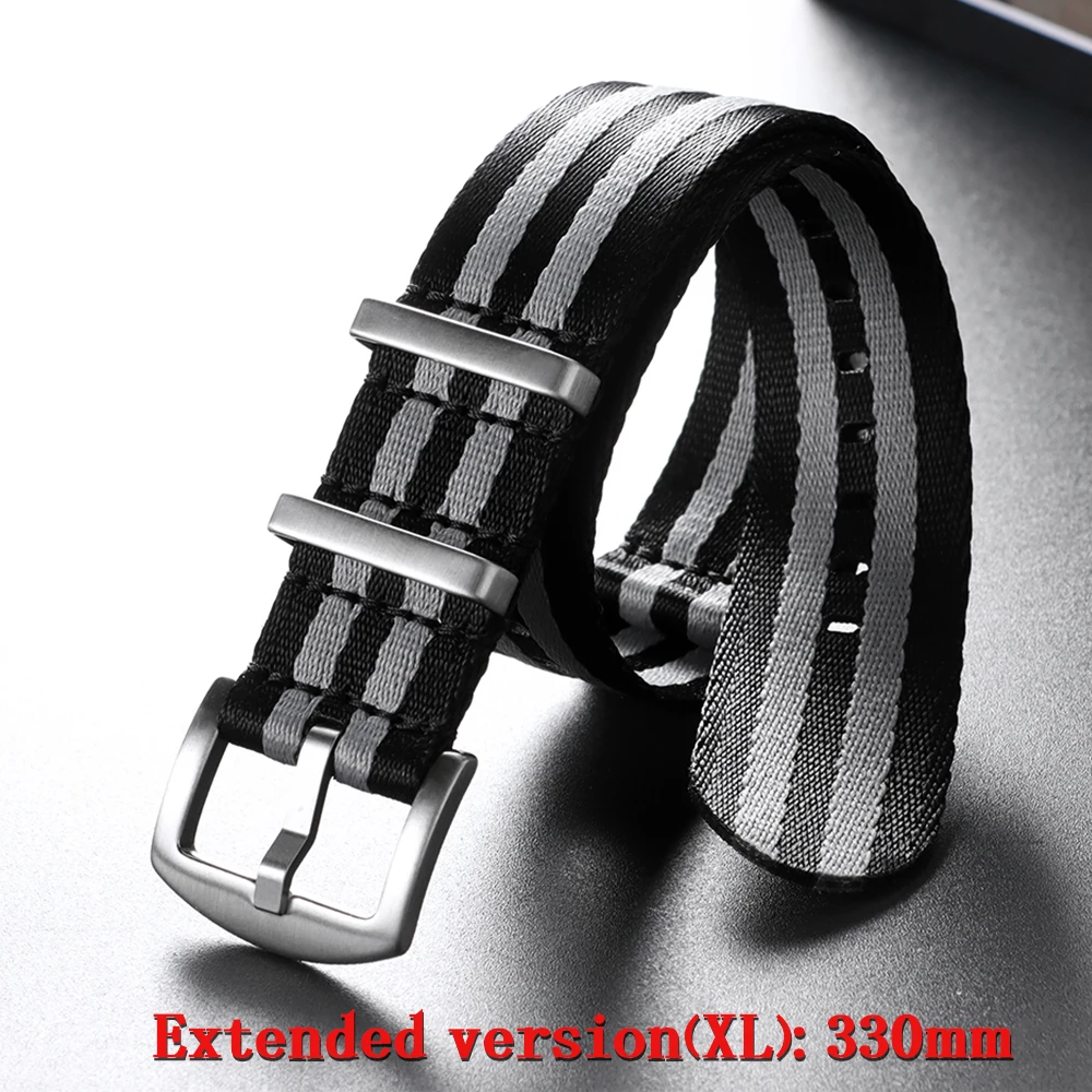 Enhanced Nylon Watch Strap - Universal Super Long Soft Wrist Band Replacement 33cm Bracelet