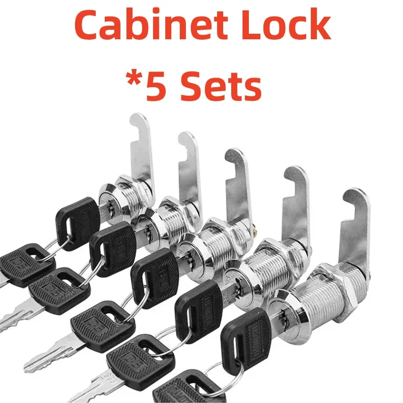5Sets Security Lock Metal Cylinder Cabinet Locker Cam Lock With Keys Security Mailbox Lock Drawer 16MM/20MM/25MM/30MM