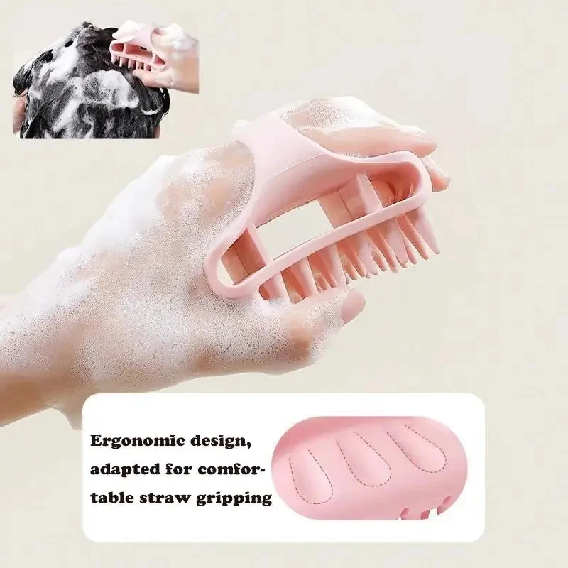 1pcs 실리콘 샴푸 빗 두피 마사지 샴푸 브러시 바디 마사지 브러시 미용 도구, 두피 마사지 빗, 샴푸 빗