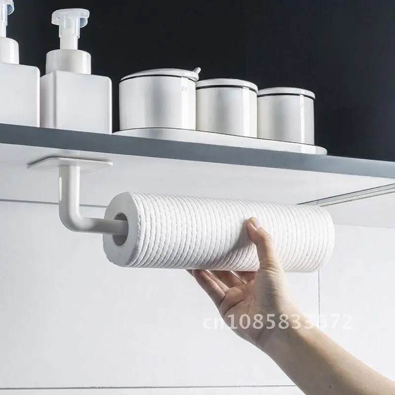 

Toilet Paper Holder Wall-Mounted Shelf 2PCS/1PC Tissue Rack Hole-Free Paper Storage Organizer Bathroom Kitchen Roll Paper Holder