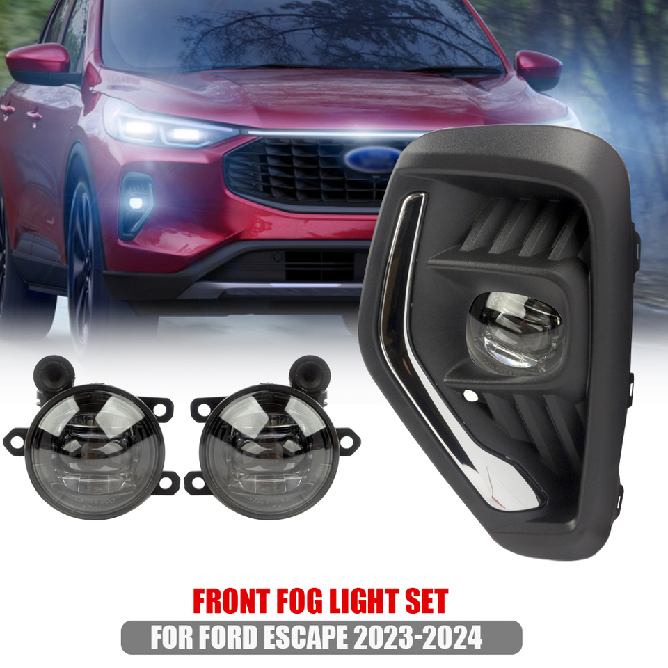 Front Bumper Fog Lamp Upgrade Kit FOR Ford Escape 2023-2024 Version Additional Foglight Set