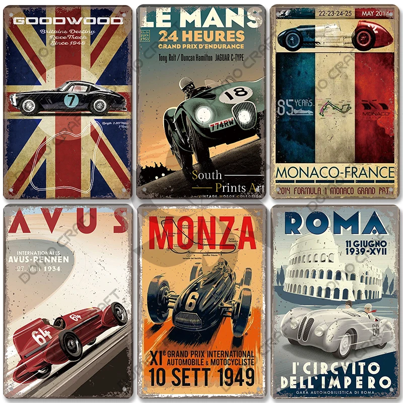 Poster rétro en métal Miami F1 Grand Prix - Décoration murale - 20 x 30 cm