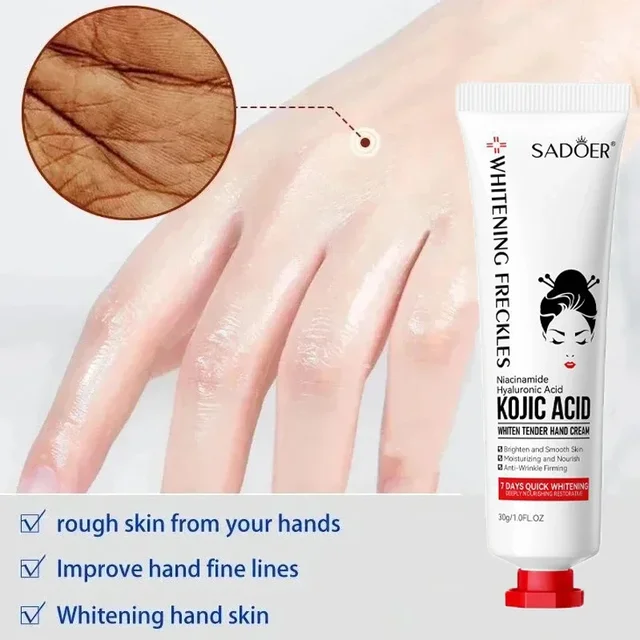 Kojic Acid Anti-wrinkle Hand Cream Skin Soften Nourish Anti-drying Whitening Moisturizing Korean SkinCare Cracked Repair Product 4