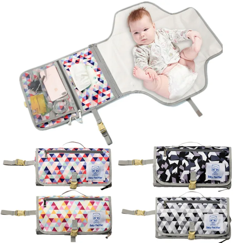 Portable Waterproof Baby Changing Pad Large Capacity Detachable Folding Baby Diaper Changing Bag For Stroller Hanging Bag Travel
