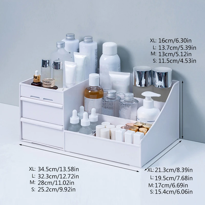 Makeup Organizer for Cosmetic Large Capacity Cosmetic Storage Box Organizer Desktop Jewelry Nail Polish Makeup Drawer Container
