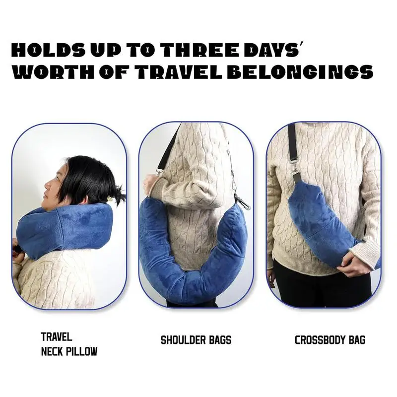 U-shaped Pillow That You Stuff With Clothes Portable Outdoor Travel Storage Bag Pillow Car Headrest Household Travel Neck Pillow 5