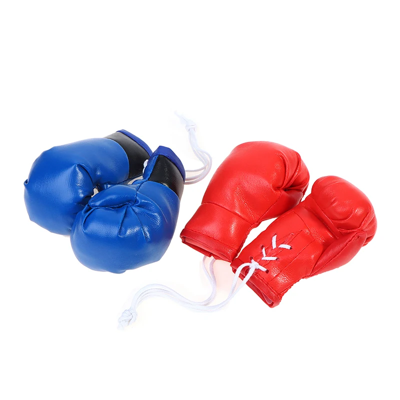 자동차 복싱 장갑 걸이식 거울 가죽 펜던트, 자동차 액세서리, 인테리어 자동차 장식, DIY 멋진 장식, 키체인, 1 쌍