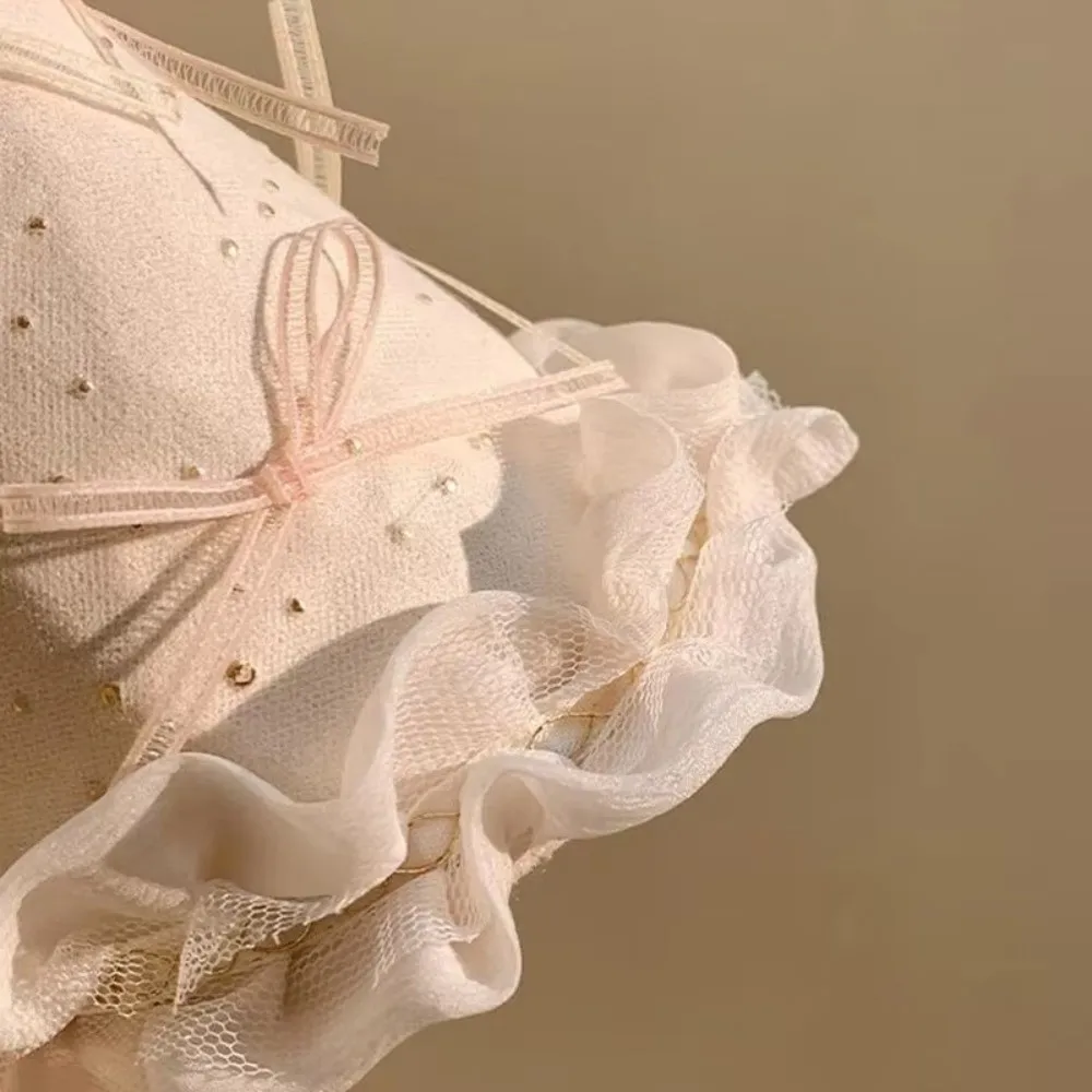 Niedlicher Geburtstagshut mit Schleife, Pompom, rosa Kopfbedeckung, Haar-Accessoire, Fotografie-Requisiten – Detail 9