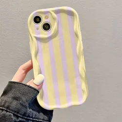Vibrant Yellow and Purple Striped Wavy Phone Case Cover - Galaxy S20 FE 5G (White - YYDSN4637)