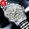 OLEVS 6668 Luxury Skeleton Automatic Mechanical Men Watch Top Brand Movement Roman Scale Calendar Waterproof Business Men Watch 2