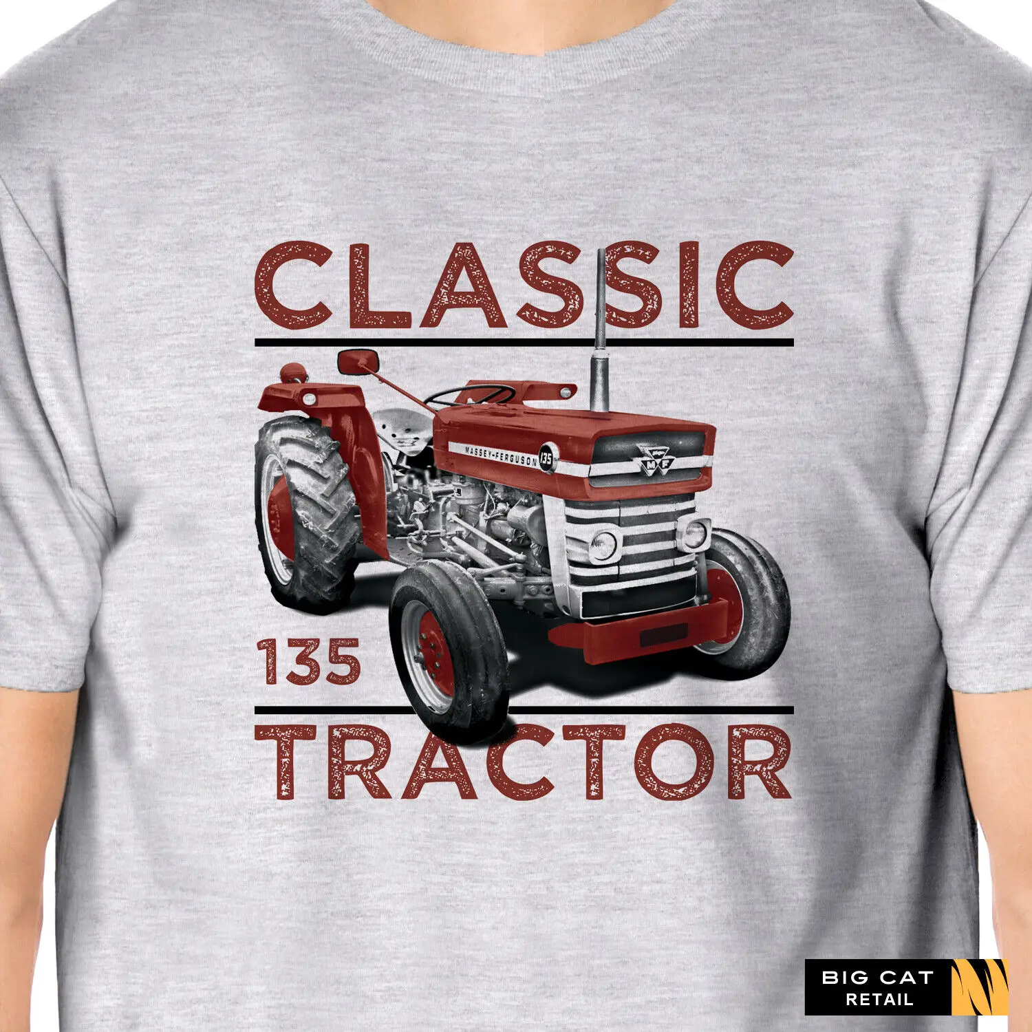 T-Shirt Retrò Ispirata Ai Trattori Classici Massey Ferguson 135