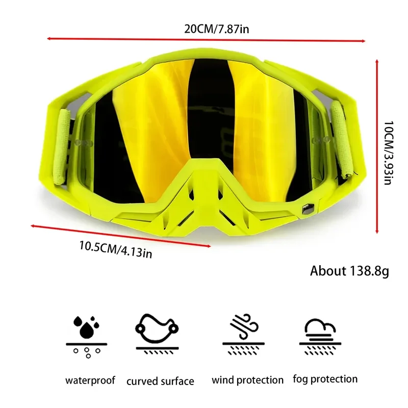 Motorcycle Goggles Off Road Riding Dust Sand Proof Harley Retro Style Skiing Hiking Outdoor Sports Equipment