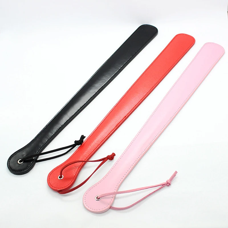48CM Length PU Leather Horse Whip Paddles, Equestrian Riding Crop Whips with Wrist Strap 6