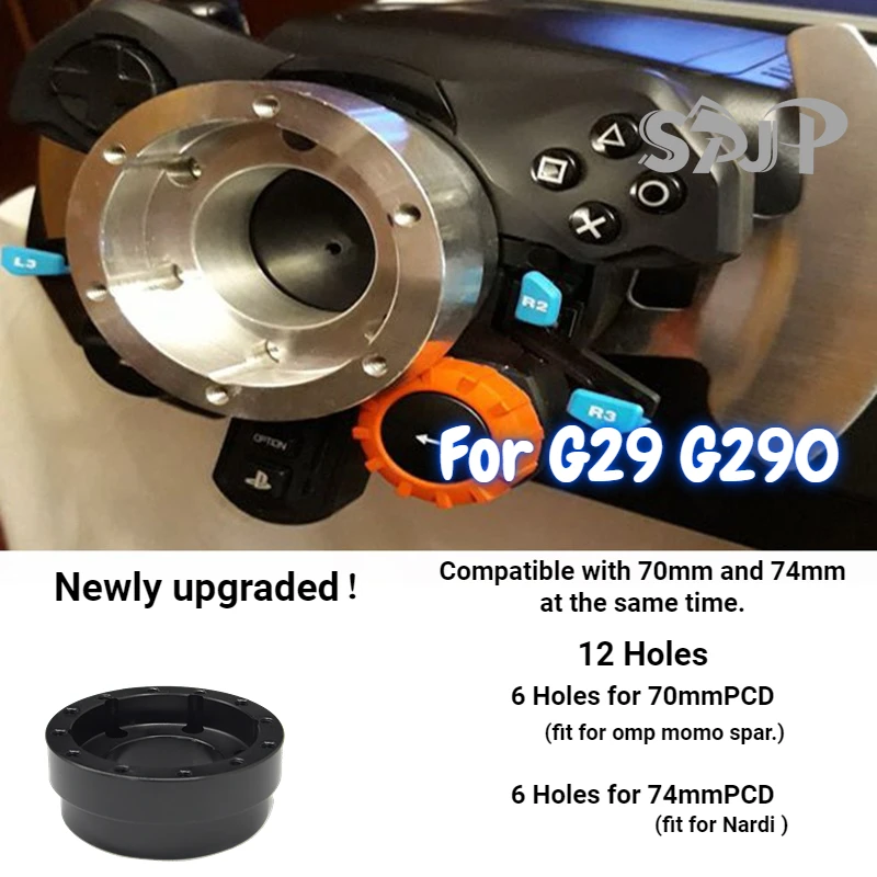 Steering Wheel Adapter For Logitech G29 G920 G923 13/14inch Steering Wheel Adapter Plate 70mm 74mm PCD Racing Car Game Modification Paddle Shifter