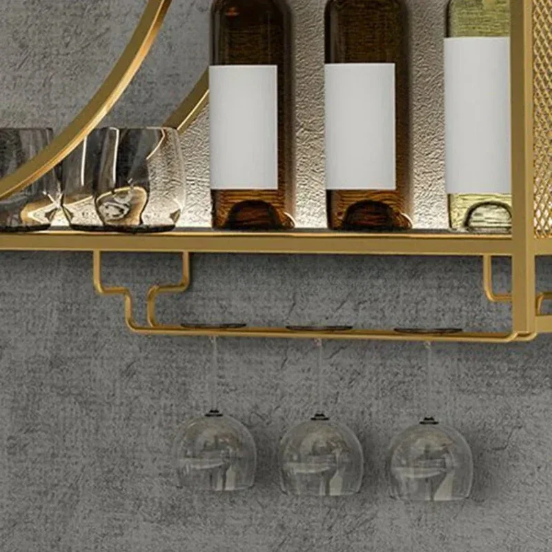 Wall Mount Wine Rack Bottle Holder Adapt Single Miniature Black Cup Glass Storage Wine Cabinet Decor Szafeczki Bar Furniture