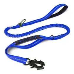 Durable Reflective Dog Leash with Dual Padded Handles for Comfortable Control (Dark blue)