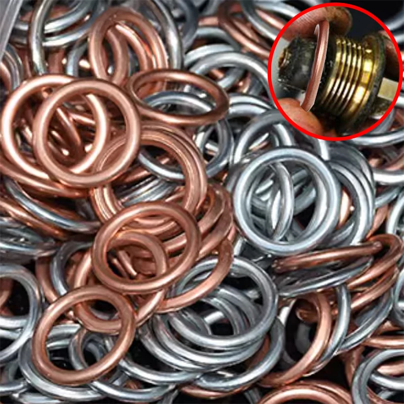 Car Oil Pan Drain Gaskets Drainage Bolt Pad Aluminum/ Copper Oil Drain Plug Gasket Replaceable Accessories Volkswagen Audi 100x oil drain plug gasket oil drain plug seal washer