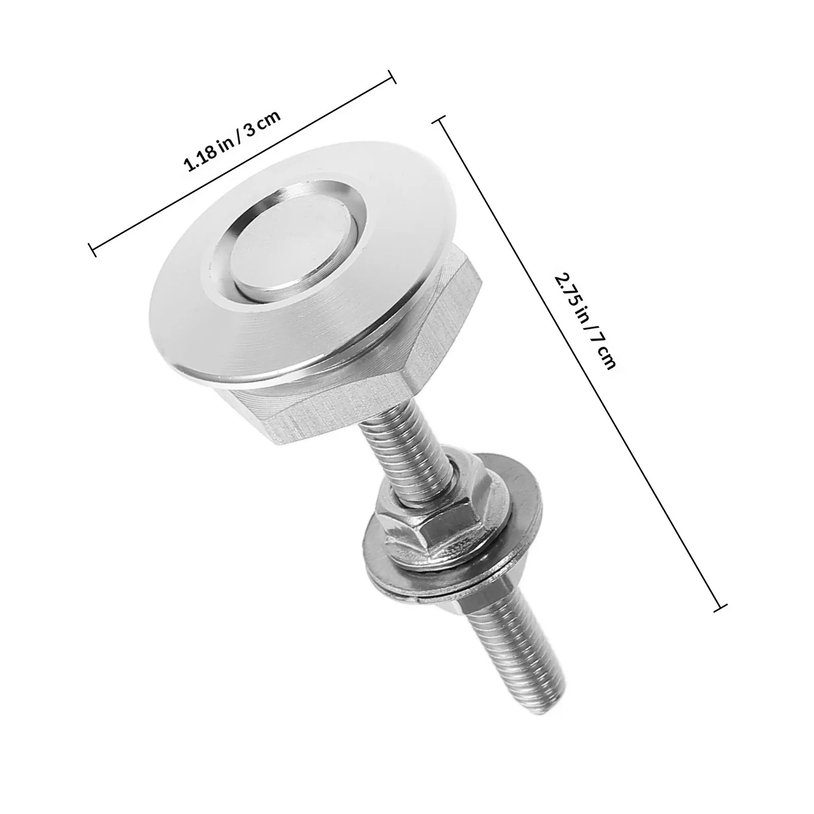 퀵 릴리스 30mm 도난 방지 후드 잠금 장치 알루미늄 합금 푸시 버튼 래치 (레이싱 매니아, 자동차 스포츠 개조, 엔진용)