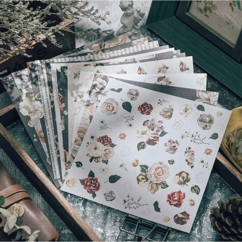 

Бумажная бумага для скрапбукинга YBYAO 6 "x 6", Цветочная рамка для скрапбукинга ручной работы, бумажная подставка с узором, бумажная подставка для творчества