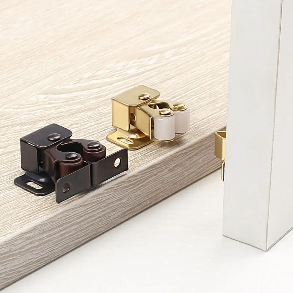 Hard Touch Beads Lock Door Hardware Door Bead Lock 0.88mm Thick Card Two-wheel Spring Buckle Catch Not Easy to Fade