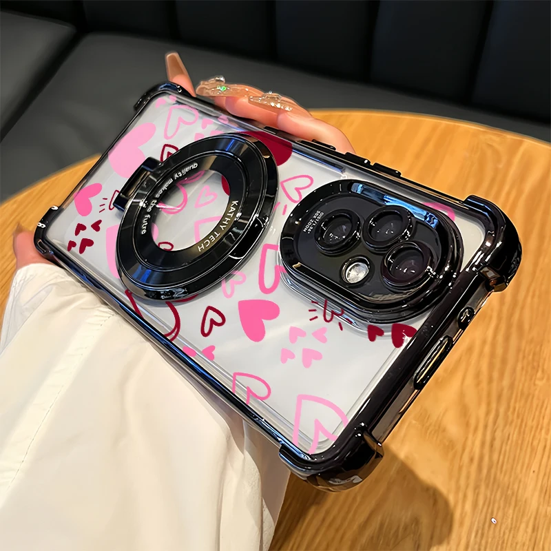 Modern Romance Hearts Design Anti-Drop TPU Phone Case