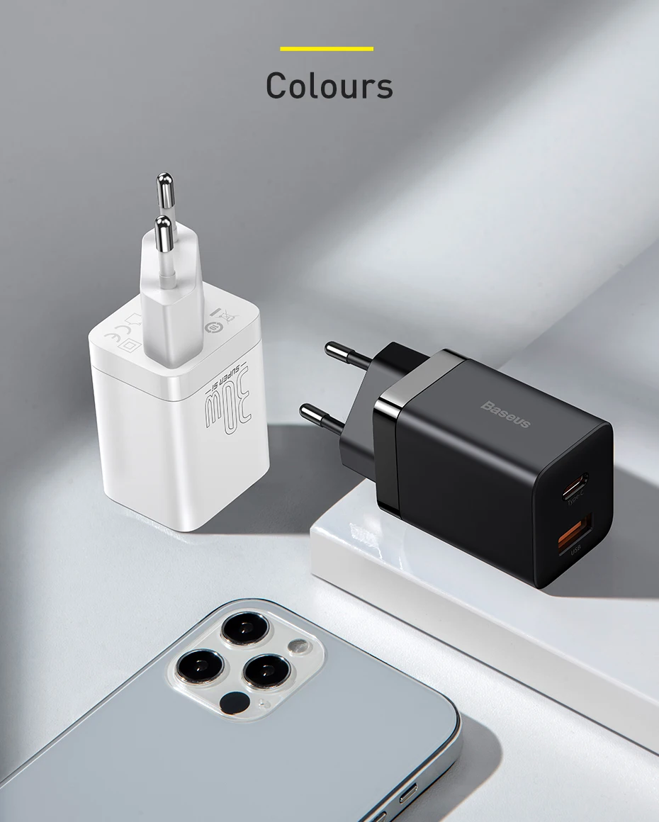 Зарядное устройство Baseus PD 30 Вт с USB-портом для iPhone 14 Pro Max ...