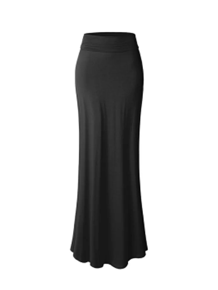 Summer Skirt Women Plus Size 5XL Floorlength Maxi Skirt Mermaid Solid