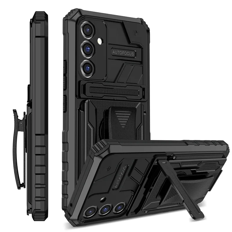 Durable Armor Case with Belt Clip Holster and Kickstand