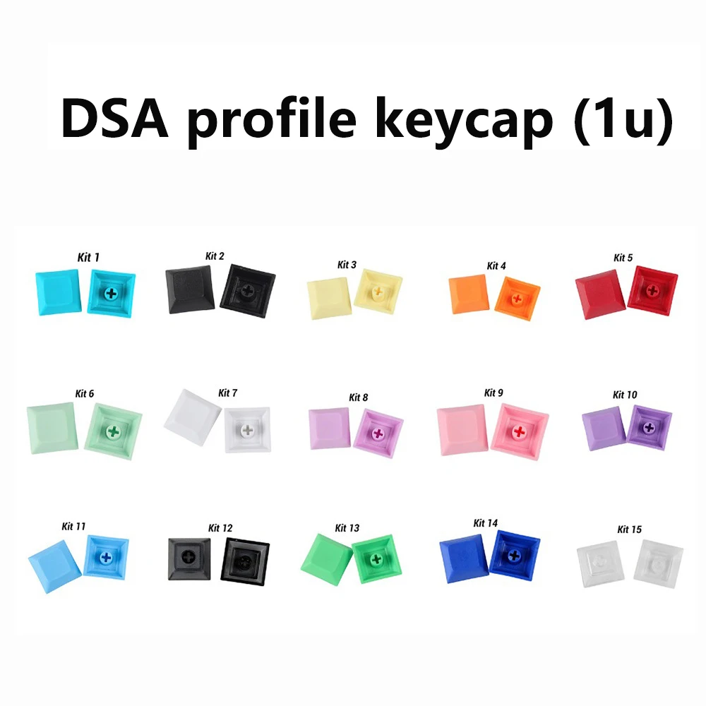 기계식 키보드용 1u DSA 키캡 PBT 키캡, 로우 프로파일 플레인 블랭크 키 캡, 멀티 컬러