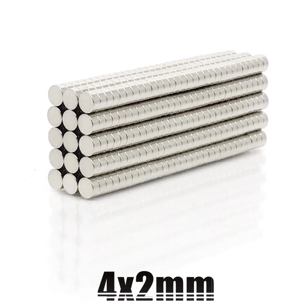 50 ~ 10000 Pz 4X2 Magneti Di Terre Rare Diametro 4X2Mm Piccoli Magneti Rotondi 4Mm * 2Mm Magneti Permanenti Al Neodimio 4*2 Disco Magnetico Forte