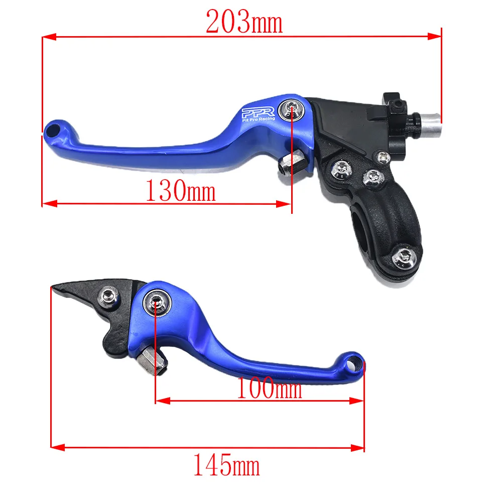 LIA 1 Pair Leviers de maître-cylindre de réservoir d'embrayage de frein de moto universels 7-8