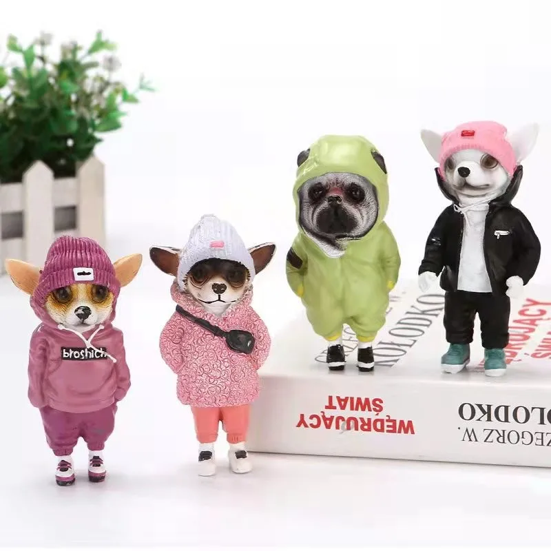 

Statue Ornament Backpack Dog Fashion Cartoon Simulation Personification Standing Bedroom Office Decoration Kawaii Accessories