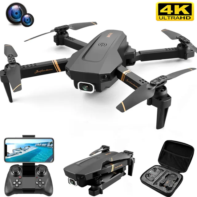 V4 Rc Drone 4k HD Wide Angle Camera 1080P WiFi fpv Drone Dual Camera Quadcopter Real-time transmission Helicopter Drone Gift Toys 1