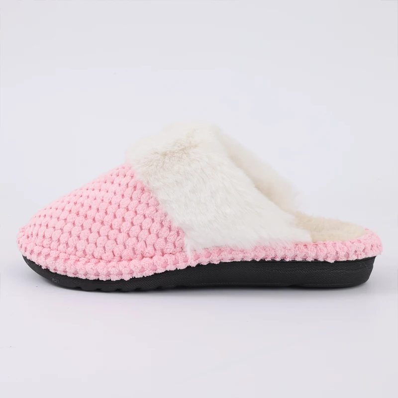 Shevalues Winter-Plüschfutter, Damen-Hausschuhe, Memory-Schaum, Baumwoll-Slides für Zuhause, bequeme, rutschfeste Hausschuhe, warme, gemütliche Damen-Hausschuhe – Detail 2